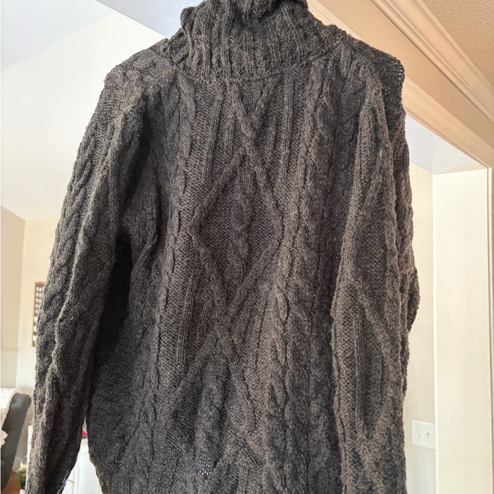 Inis Crafts - Irish Turtleneck  Sweater 100% Merino Wool made in Ireland Men’s L - Picture 5 of 10